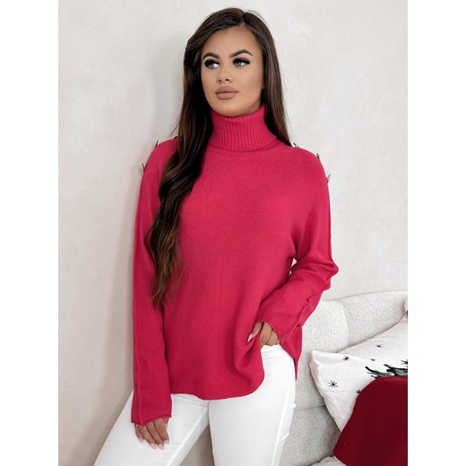 sweter branda malinowy one size ze sklepu UBRA w kategorii Swetry damskie - zdjęcie 177890198