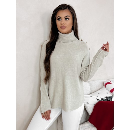 sweter branda beżowy one size ze sklepu UBRA w kategorii Swetry damskie - zdjęcie 177890229