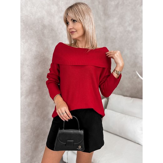 sweter manuelle czerwony one size ze sklepu UBRA w kategorii Swetry damskie - zdjęcie 177891016