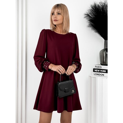 sukienka rebeca bordowa one size ze sklepu UBRA w kategorii Sukienki - zdjęcie 177891925