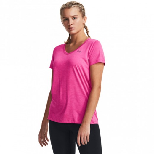 Damska koszulka treningowa UNDER ARMOUR Tech SSV - Twist - różowa Under Armour XS wyprzedaż Sportstylestory.com