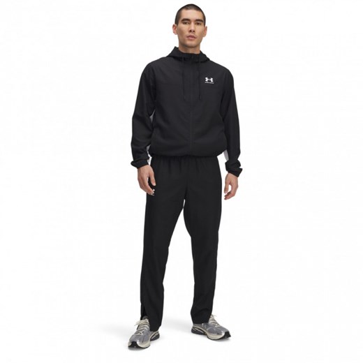 Męskie spodnie casual tkaninowe Under Armour UA Rival Woven Windbreaker Pant - czarne ze sklepu Sportstylestory.com w kategorii Spodnie męskie - zdjęcie 177894767