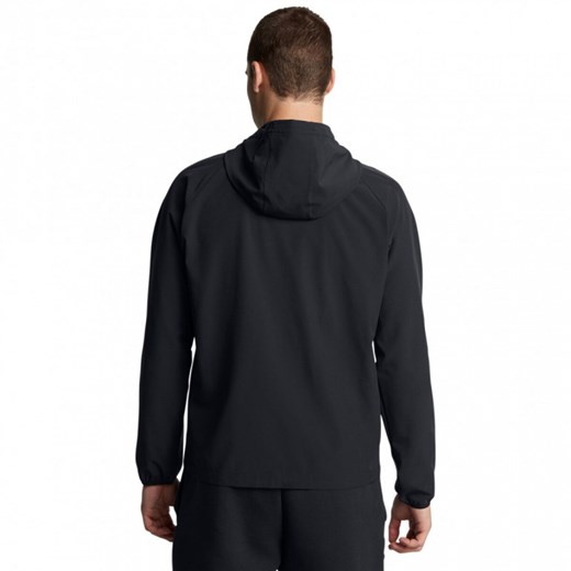 Męska kurtka wiatrówka Under Armour UA Stretch Woven Windbreaker - czarna ze sklepu Sportstylestory.com w kategorii Kurtki męskie - zdjęcie 177894776