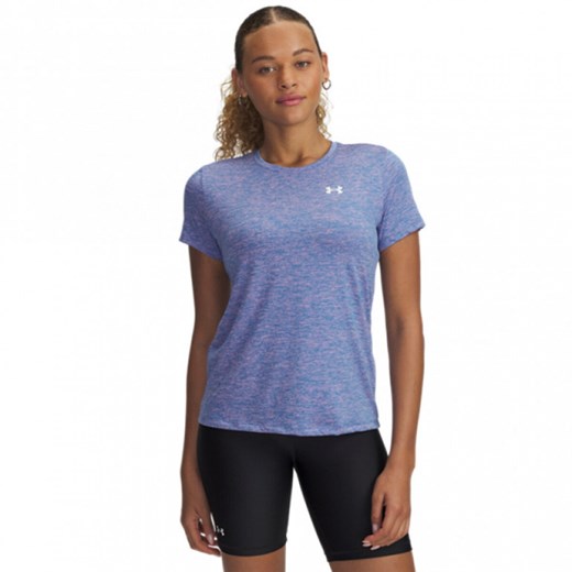 Damska koszulka treningowa Under Armour Tech SSC- Twist - niebieska ze sklepu Sportstylestory.com w kategorii Bluzki damskie - zdjęcie 177895015