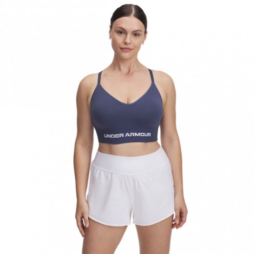 Damski biustonosz treningowy Under Armour Vanish Seamless Low Bra - granatowy ze sklepu Sportstylestory.com w kategorii Biustonosze - zdjęcie 177895018