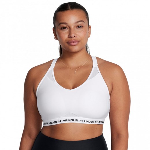 Biustonosz treningowy Under Armour UA Crossback Low Bra - biały ze sklepu Sportstylestory.com w kategorii Biustonosze - zdjęcie 177895556