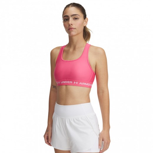 Biustonosz treningowy Under Armour Crossback Mid Bra - różowy ze sklepu Sportstylestory.com w kategorii Biustonosze - zdjęcie 177895627