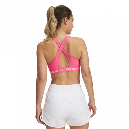 Biustonosz treningowy Under Armour Crossback Mid Bra - różowy ze sklepu Sportstylestory.com w kategorii Biustonosze - zdjęcie 177895628