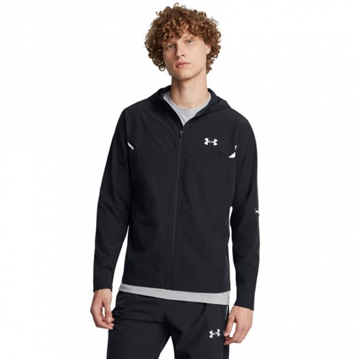 Męska kurtka treningowa Under Armour Vanish Woven Utility Jacket - czarna ze sklepu Sportstylestory.com w kategorii Kurtki męskie - zdjęcie 177895778