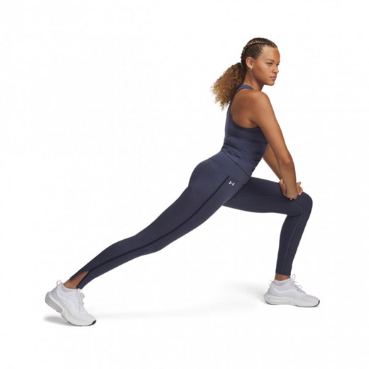 Damskie legginsy treningowe Under Armour Motion Piped Legging - szare ze sklepu Sportstylestory.com w kategorii Spodnie damskie - zdjęcie 177895895