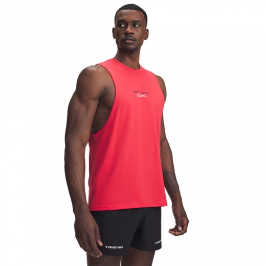 Męski top treningowy Under Armour Project Rock Tank - czerwony ze sklepu Sportstylestory.com w kategorii T-shirty męskie - zdjęcie 177895945