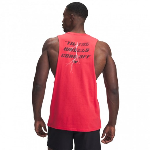 Męski top treningowy Under Armour Project Rock Tank - czerwony ze sklepu Sportstylestory.com w kategorii T-shirty męskie - zdjęcie 177895946
