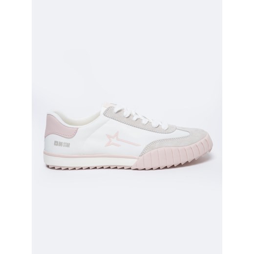 Sneakersy damskie ze skóry ekologicznej z różowymi wstawkami NN274868 101 ze sklepu Big Star w kategorii Buty sportowe damskie - zdjęcie 177896768