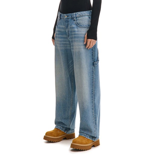 Cropp - Jeansy balloon fit baggy z acid wash - niebieski ze sklepu Cropp w kategorii Jeansy damskie - zdjęcie 177897908