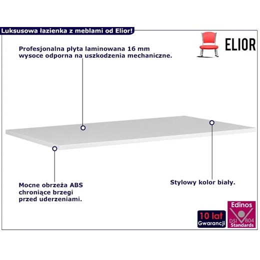 Biały blat do szafki łazienkowej 80 cm - Nessia 11X Elior One Size Edinos.pl
