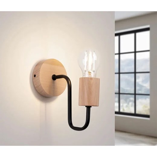 Czarny metalowy kinkiet - D285-Avic Lumes One Size Edinos.pl