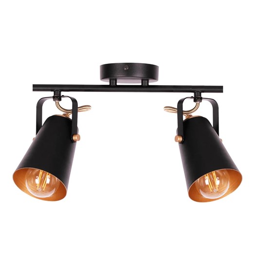 Czarna industrialna lampa sufitowa z 2 reflektorami - A775 B1-H88 ze sklepu Edinos.pl w kategorii Lampy podłogowe - zdjęcie 177898718