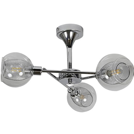 Srebrna lampa wisząca z 3 punktami światła - 3X D279 B5-Z77 ze sklepu Edinos.pl w kategorii Lampy wiszące - zdjęcie 177898789