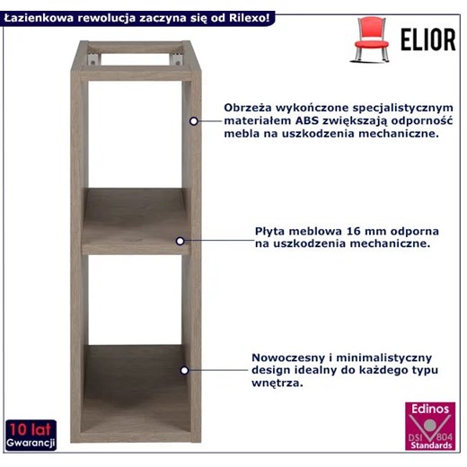 Mała wąska szafka łazienkowa ciemny dąb - Rilexo 3X Elior One Size Edinos.pl