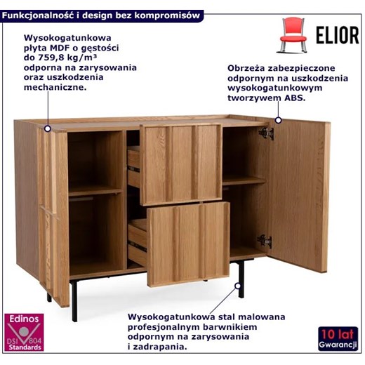 Nowoczesna komoda na nóżkach w kolorze dębu - Vestila 4X Elior One Size Edinos.pl
