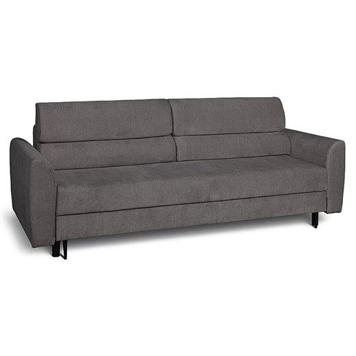 Grafitowa welurowa sofa z funkcją spania - Harmi ze sklepu Edinos.pl w kategorii Sofy i kanapy - zdjęcie 177899219