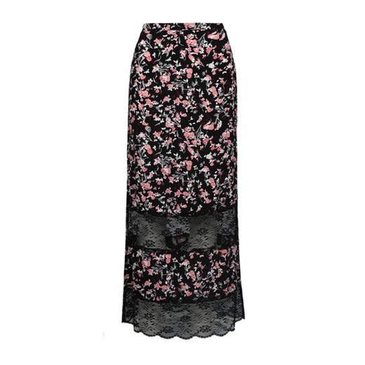 Black Floral Print Maxi Skirt with Lace tally-weijl szary Długie spódnice