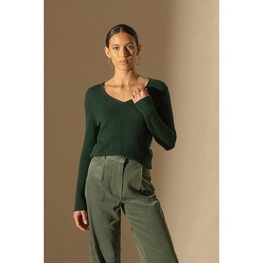 Perfect Cashmere Kaszmirowy sweter &quot;Shannon&quot; w kolorze ciemnozielonym ze sklepu Limango Polska w kategorii Swetry damskie - zdjęcie 177909915