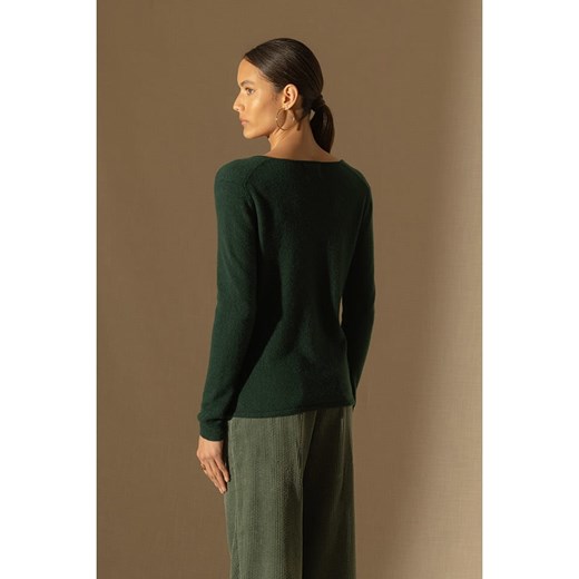 Perfect Cashmere Kaszmirowy sweter &quot;Shannon&quot; w kolorze ciemnozielonym Perfect Cashmere XL wyprzedaż Limango Polska