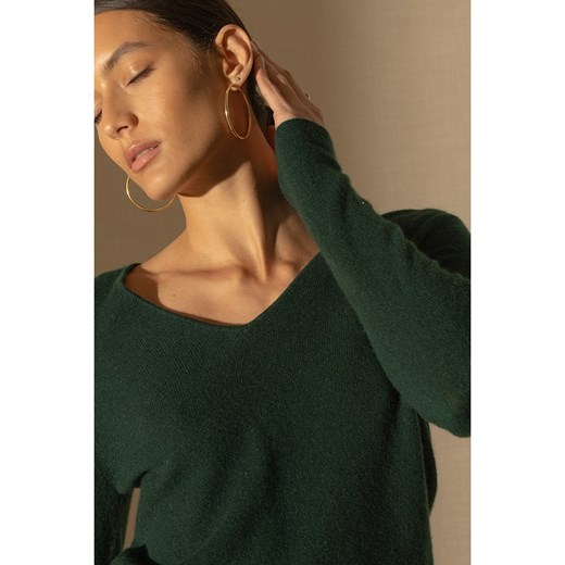 Perfect Cashmere Kaszmirowy sweter &quot;Shannon&quot; w kolorze ciemnozielonym Perfect Cashmere XL okazja Limango Polska