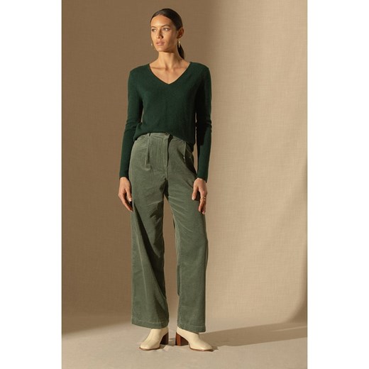 Perfect Cashmere Kaszmirowy sweter &quot;Shannon&quot; w kolorze ciemnozielonym Perfect Cashmere XL Limango Polska wyprzedaż