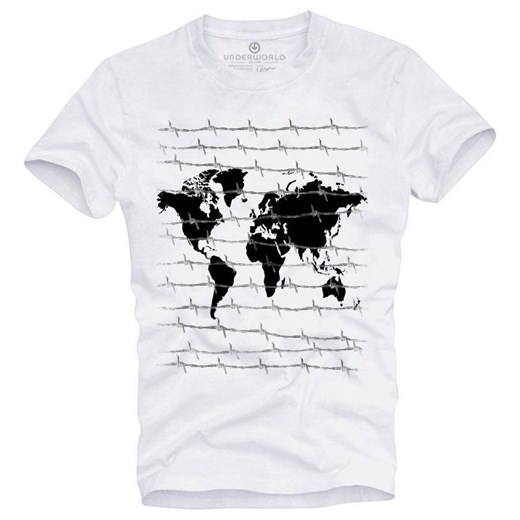 T-shirt męski UNDERWORLD World biały ze sklepu morillo w kategorii T-shirty męskie - zdjęcie 177911236