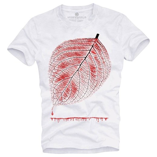 T-shirt męski UNDERWORLD Leaf biały ze sklepu morillo w kategorii T-shirty męskie - zdjęcie 177911566
