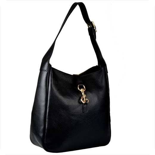 Włoska torebka shopper skórzana czarna ze sklepu melon.pl w kategorii Torby Shopper bag - zdjęcie 177915995
