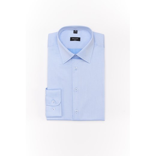 KOSZULA VERSONE 3044D DŁUGI RĘKAW SLIM FIT BŁĘKITNY ze sklepu Recman w kategorii Koszule męskie - zdjęcie 177916036