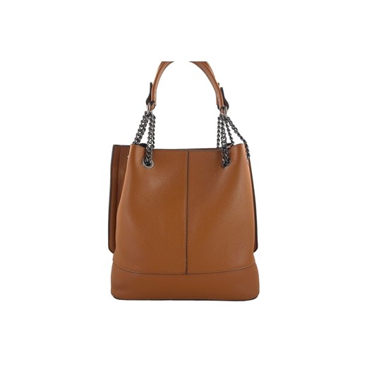 Modna torebka skórzana damska - Brązowa jasna ze sklepu Barberinis w kategorii Torby Shopper bag - zdjęcie 177918588