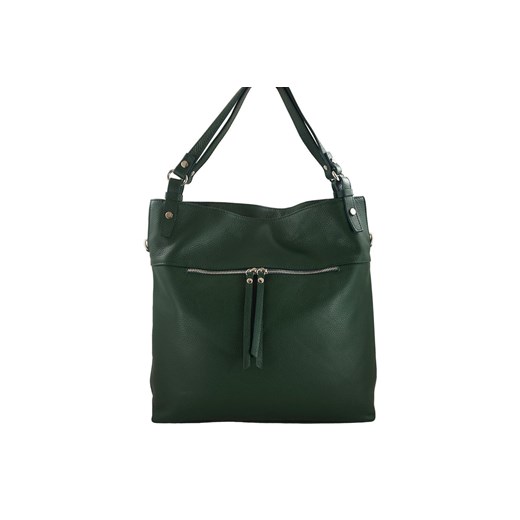 Duży skórzany worek / shopper bag - A4 - Zielony ciemny ze sklepu Barberinis w kategorii Torby Shopper bag - zdjęcie 177919397