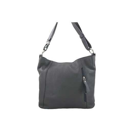 Pojemny skórzany worek na ramię - Szary ciemny ze sklepu Barberinis w kategorii Torby Shopper bag - zdjęcie 177919617