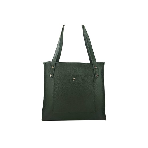 Torebka skórzana na ramię damska - Zielona ciemna ze sklepu Barberinis w kategorii Torby Shopper bag - zdjęcie 177920407