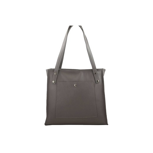 Torebka skórzana na ramię damska - Szara ze sklepu Barberinis w kategorii Torby Shopper bag - zdjęcie 177920835