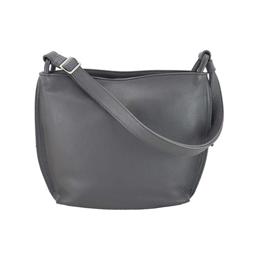 Duża torba damska skórzana na ramię - Szara ciemna ze sklepu Barberinis w kategorii Torby Shopper bag - zdjęcie 177920976