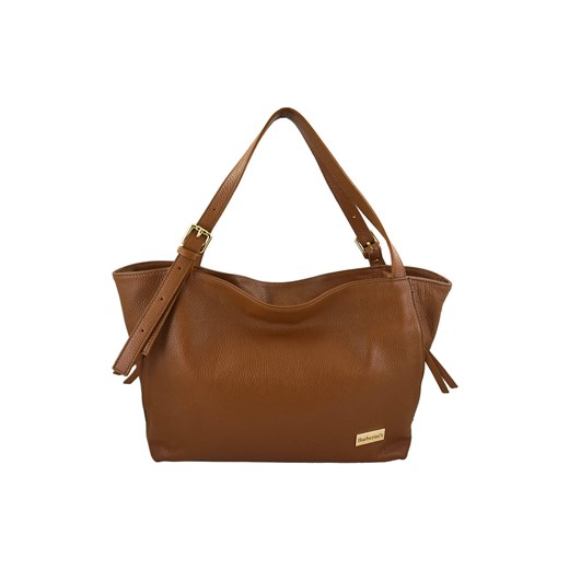 Modna shopperka damska na ramię - Brązowa jasna ze sklepu Barberinis w kategorii Torby Shopper bag - zdjęcie 177922438