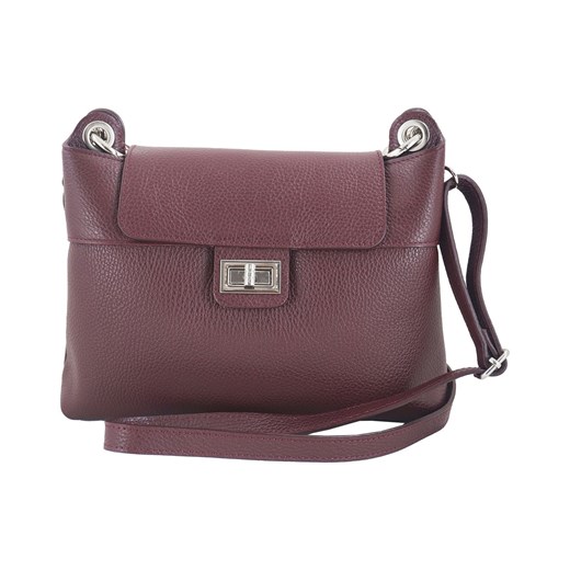 Torebka damska skórzana crossbody - Bordowa ze sklepu Barberinis w kategorii Listonoszki - zdjęcie 177923538