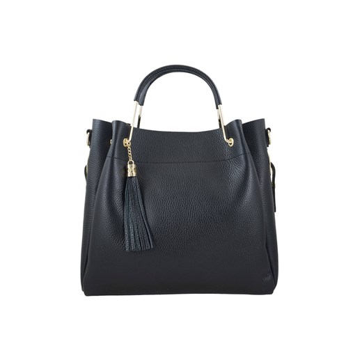 Torebka kuferek skórzana damska - Czarna ze sklepu Barberinis w kategorii Torby Shopper bag - zdjęcie 177924049