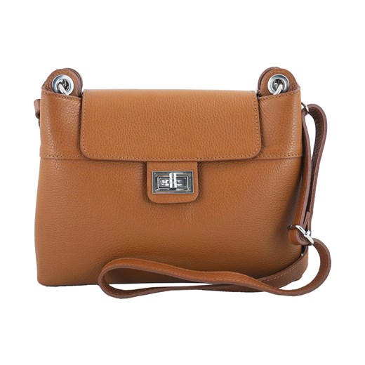 Torebka damska skórzana crossbody - Brązowa jasna ze sklepu Barberinis w kategorii Listonoszki - zdjęcie 177924829