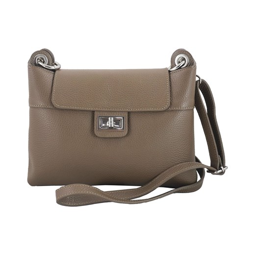Torebka damska skórzana crossbody - Beżowa ciemna ze sklepu Barberinis w kategorii Listonoszki - zdjęcie 177926706