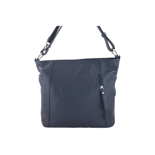 Pojemny skórzany worek na ramię - Granatowy ze sklepu Barberinis w kategorii Torby Shopper bag - zdjęcie 177927356
