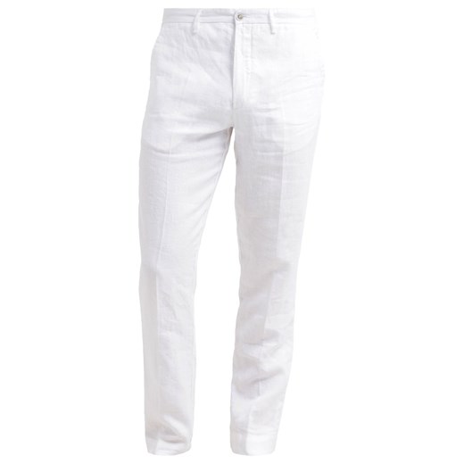 120% Lino CRUISE Spodnie materiałowe white zalando bialy abstrakcyjne wzory