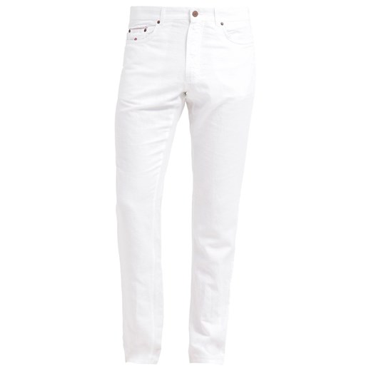120% Lino CRUISE Spodnie materiałowe white zalando bialy abstrakcyjne wzory