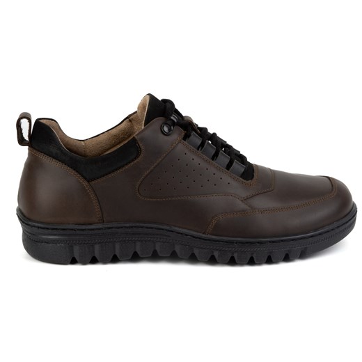 Buty męskie casual skórzane 0228W brązowe ze sklepu butyolivier w kategorii Półbuty męskie - zdjęcie 177928746