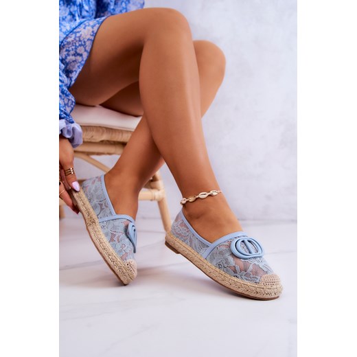 Espadryle Damskie Koronkowe Niebieskie Summer Dream ze sklepu ZAZOO w kategorii Sandały damskie - zdjęcie 177935957